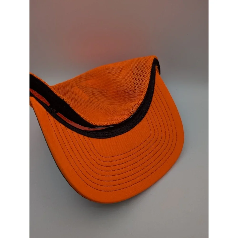 PACIFIC HEADWEAR Fitted‎ Trucker Hat Men's L/XL Orange Grey Cap Pro Model